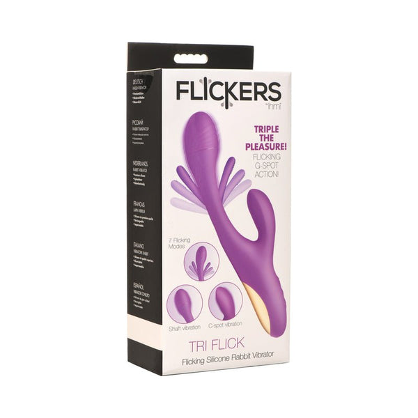 Flickers Tri - Flick Flicking Silicone Rabbit Vibrator - Royal Sins