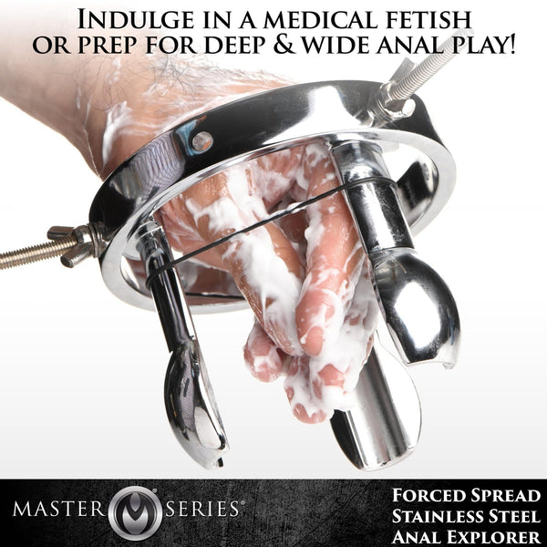 Forced Spread Stainless Steel Anal Explorer - Royal Sins