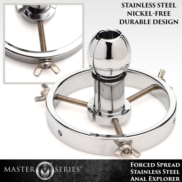 Forced Spread Stainless Steel Anal Explorer - Royal Sins