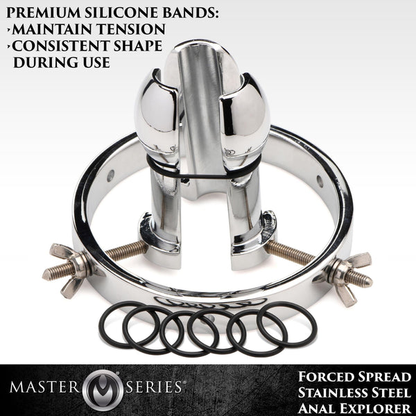 Forced Spread Stainless Steel Anal Explorer - Royal Sins