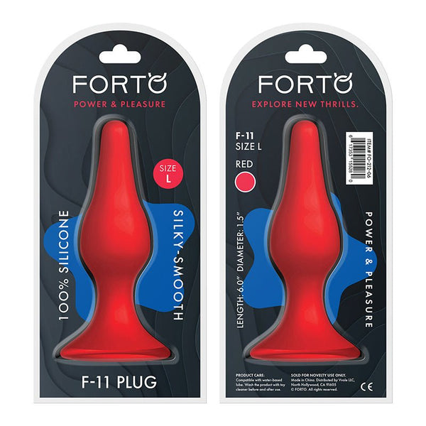 Forto F - 11 Lungo Silicone Anal Plug Large Red - Royal Sins