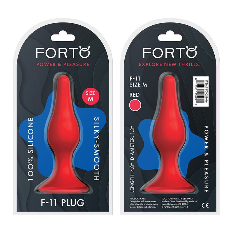 Forto F - 11 Lungo Silicone Anal Plug Medium Red - Royal Sins
