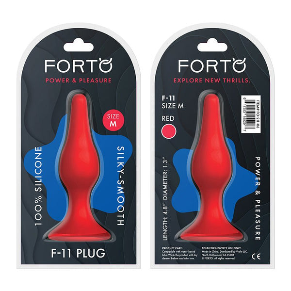 Forto F - 11 Lungo Silicone Anal Plug Medium Red - Royal Sins