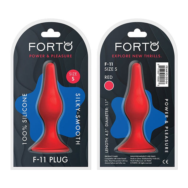 Forto F - 11 Lungo Silicone Anal Plug Small Red - Royal Sins