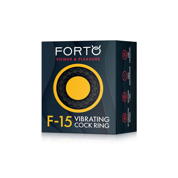 Forto F - 15 Rechargeable Silicone Vibrating Cockring Black - Royal Sins