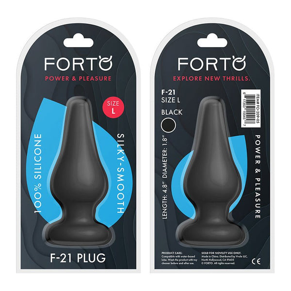 Forto F - 21 Tear Drop Silicone Anal Plug Large Black - Royal Sins