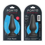 Forto F - 21 Tear Drop Silicone Anal Plug Medium Black - Royal Sins