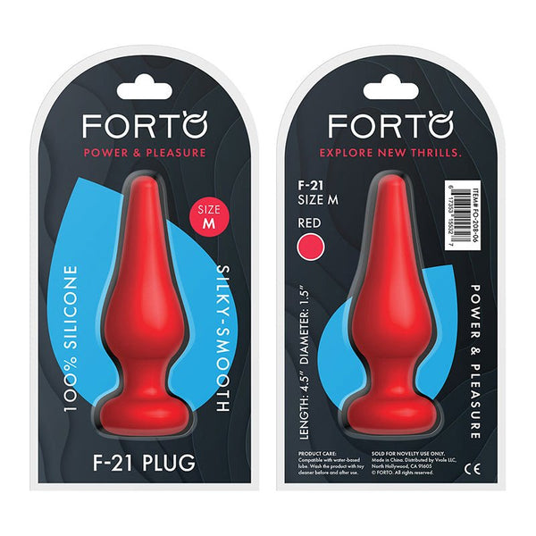 Forto F - 21 Tear Drop Silicone Anal Plug Medium Red - Royal Sins