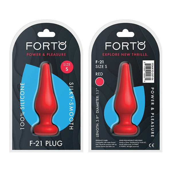 Forto F - 21 Tear Drop Silicone Anal Plug Small Red - Royal Sins