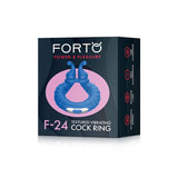 Forto F - 24 Rechargeable Silicone Textured Vibrating Cockring Blue - Royal Sins