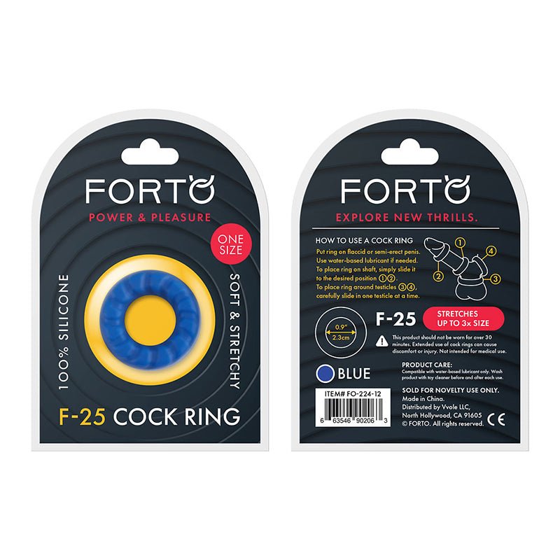 Forto F - 25 Liquid Silicone Cockring 23mm Blue - Royal Sins