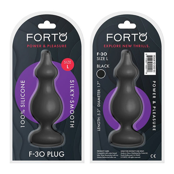 Forto F - 30 Pointer Silicone Anal Plug Large Black - Royal Sins