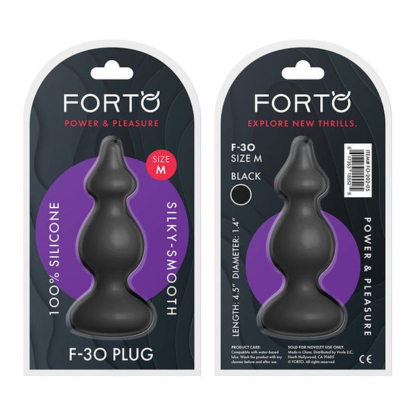 Forto F - 30 Pointer Silicone Anal Plug Medium Black - Royal Sins