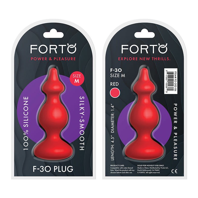 Forto F - 30 Pointer Silicone Anal Plug Medium Red - Royal Sins