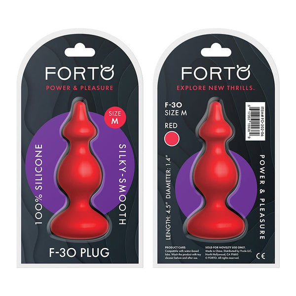 Forto F - 30 Pointer Silicone Anal Plug Medium Red - Royal Sins