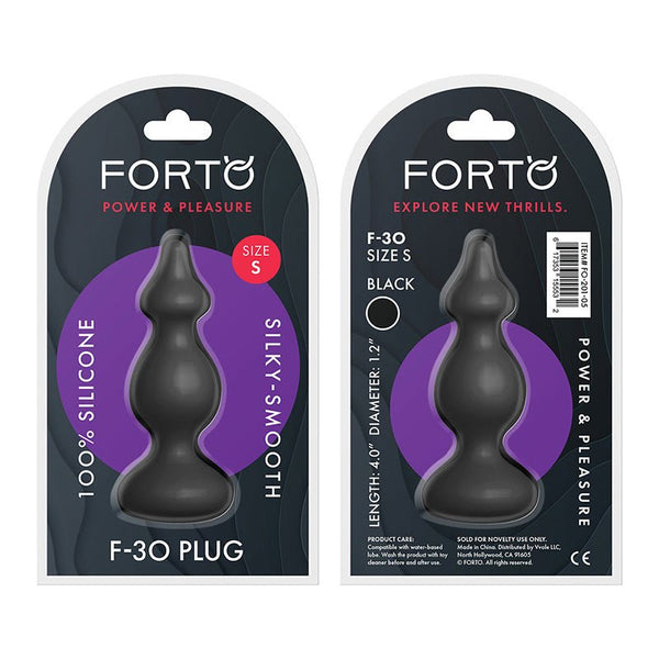 Forto F - 30 Pointer Silicone Anal Plug Small Black - Royal Sins