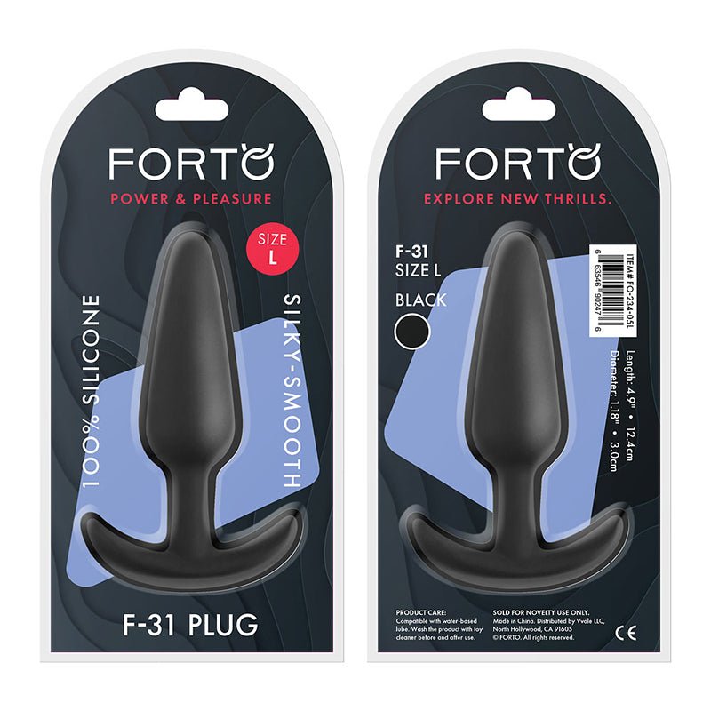 Forto F - 31 Silicone Anal Plug Large Black - Royal Sins