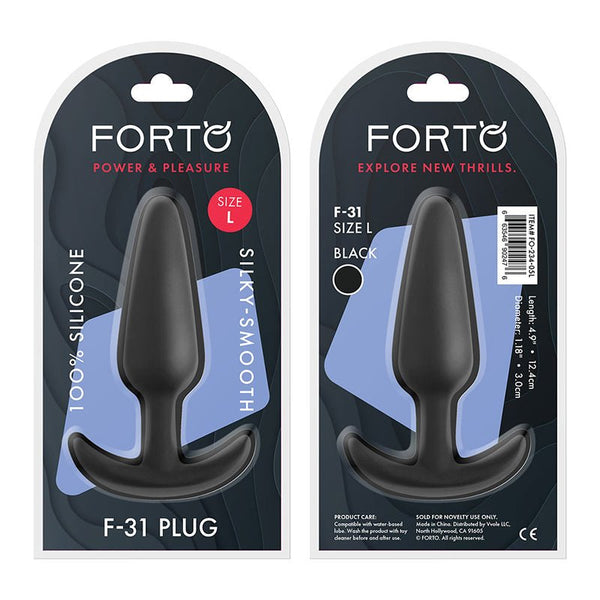 Forto F - 31 Silicone Anal Plug Large Black - Royal Sins