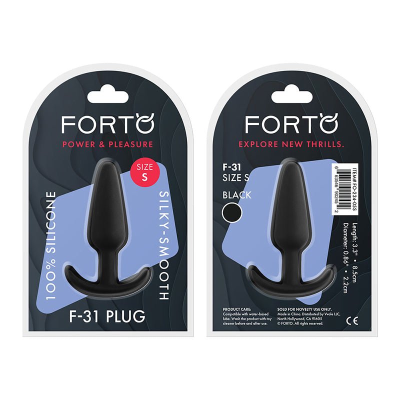Forto F - 31 Silicone Anal Plug Small Black - Royal Sins