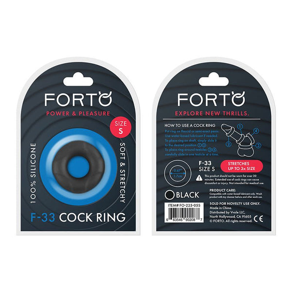 Forto F - 33 Liquid Silicone Cockring Small Black - Royal Sins