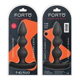 Forto F - 42 Spiral Beads Silicone Anal Plug Black - Royal Sins