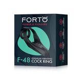 Forto F - 48 Rechargeable Silicone Perineum Vibrating Double Cockring Black - Royal Sins