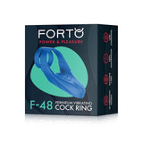 Forto F - 48 Rechargeable Silicone Perineum Vibrating Double Cockring Blue - Royal Sins