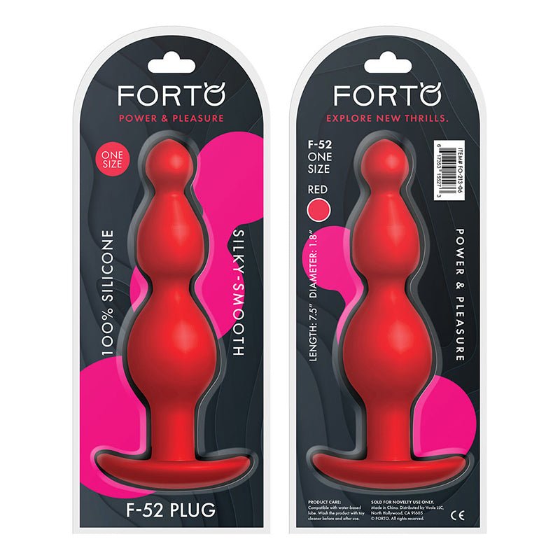 Forto F - 52 Cone Beads Silicone Anal Plug Red - Royal Sins