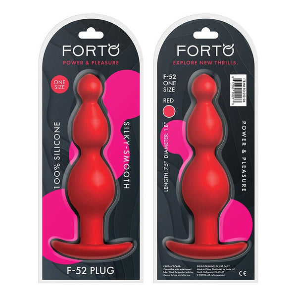 Forto F - 52 Cone Beads Silicone Anal Plug Red - Royal Sins