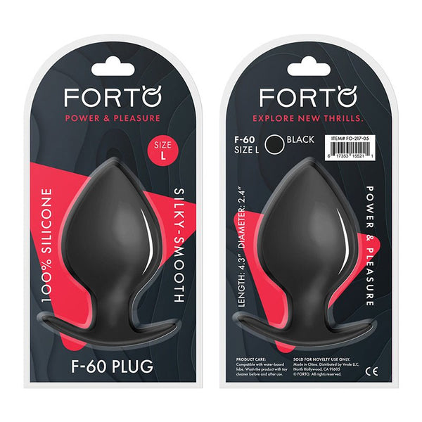 Forto F - 60 Spade Silicone Anal Plug Large Black - Royal Sins