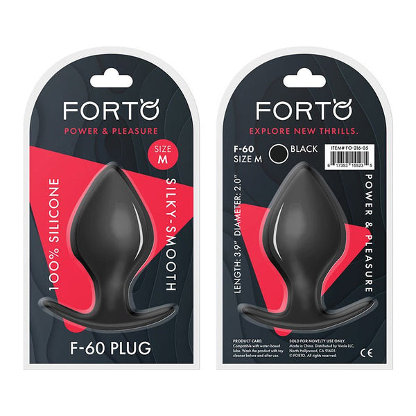 Forto F - 60 Spade Silicone Anal Plug Medium Black - Royal Sins