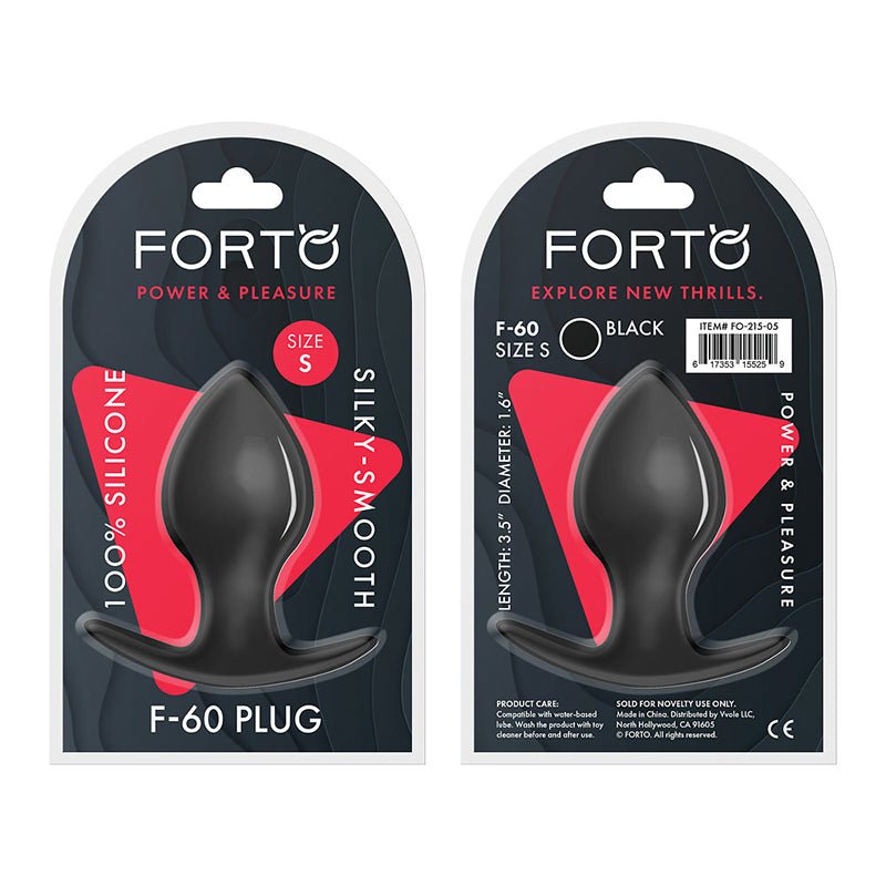 Forto F - 60 Spade Silicone Anal Plug Small Black - Royal Sins