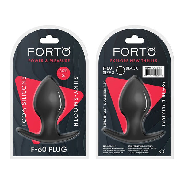 Forto F - 60 Spade Silicone Anal Plug Small Black - Royal Sins