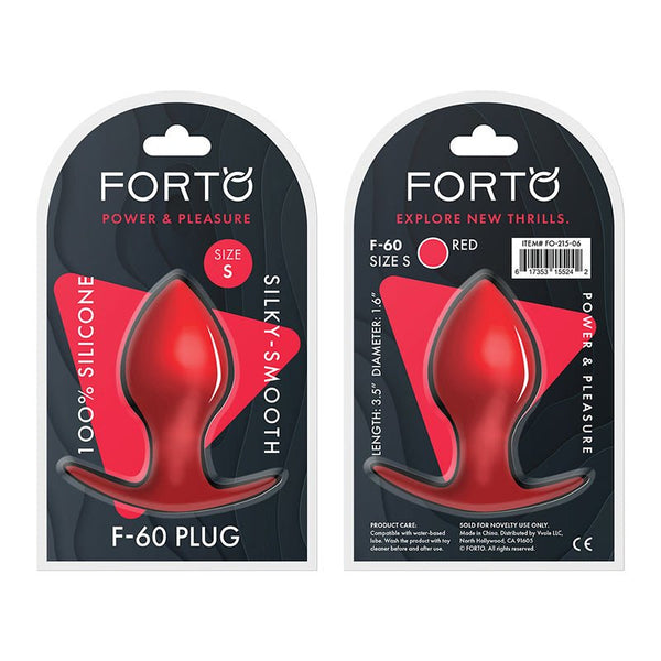 Forto F - 60 Spade Silicone Anal Plug Small Red - Royal Sins