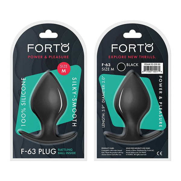 Forto F - 63 Rattler Spade Silicone Anal Plug Medium Black - Royal Sins