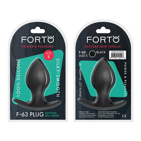Forto F - 63 Rattler Spade Silicone Anal Plug Small Black - Royal Sins