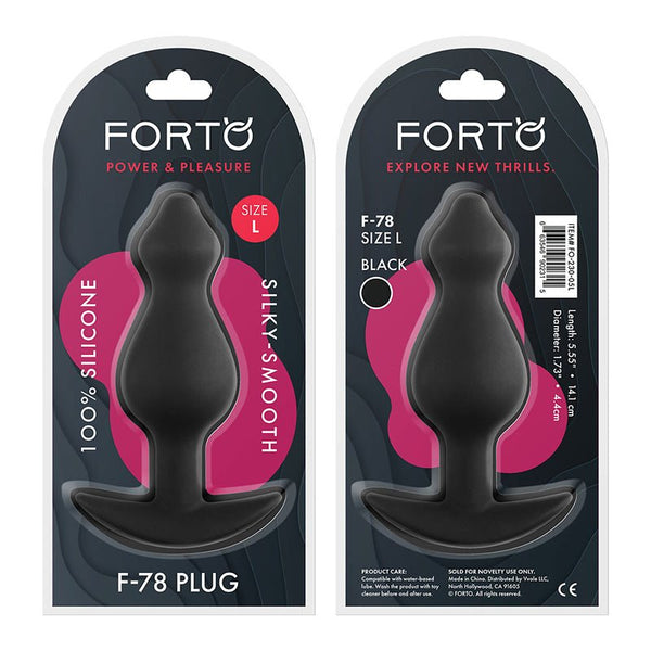 Forto F - 78 Pointee Silicone Anal Plug Large Black - Royal Sins