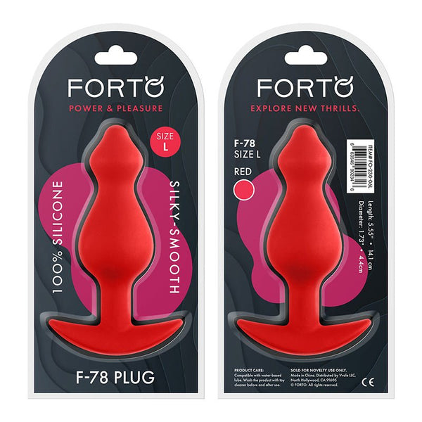 Forto F - 78 Pointee Silicone Anal Plug Large Red - Royal Sins