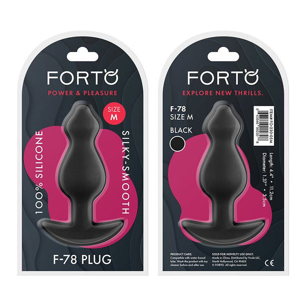 Forto F - 78 Pointee Silicone Anal Plug Medium Black - Royal Sins