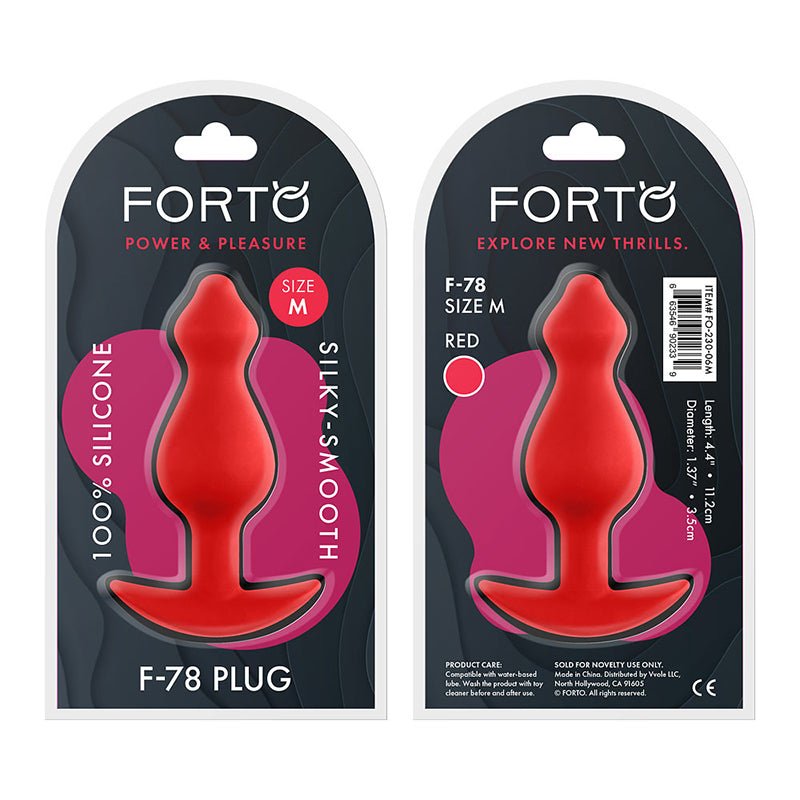 Forto F - 78 Pointee Silicone Anal Plug Medium Red - Royal Sins