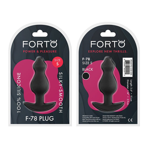 Forto F - 78 Pointee Silicone Anal Plug Small Black - Royal Sins