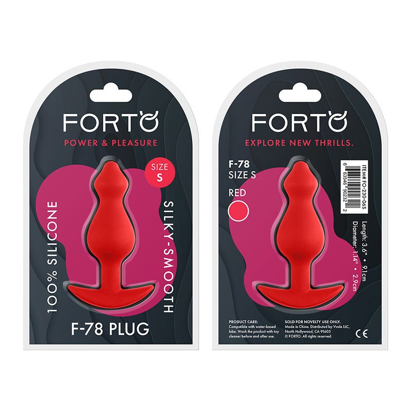 Forto F - 78 Pointee Silicone Anal Plug Small Red - Royal Sins