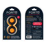 Forto F - 81 Liquid Silicone Cock & Ball Double Ring Large Black - Royal Sins