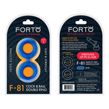 Forto F - 81 Liquid Silicone Cock & Ball Double Ring Large Blue - Royal Sins