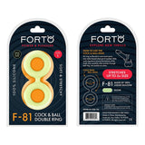 Forto F - 81 Liquid Silicone Cock & Ball Double Ring Large Glow - Royal Sins