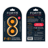 Forto F - 81 Liquid Silicone Cock & Ball Double Ring Medium Black - Royal Sins
