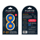 Forto F - 81 Liquid Silicone Cock & Ball Double Ring Medium Blue - Royal Sins