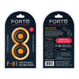 Forto F - 81 Liquid Silicone Cock & Ball Double Ring Small Black - Royal Sins