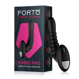 Forto Ribbed Pro Rechargeable Silicone Vibrating Anal Massager Black - Royal Sins