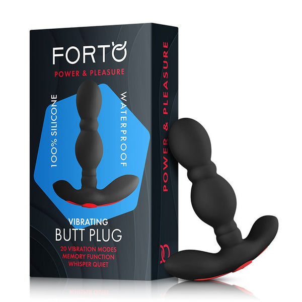 Forto Vibrating Anal Plug Rechargeable Silicone Black - Royal Sins